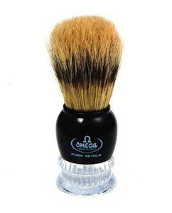 Omega Boar Bristle Shaving Brush with Faux Chrome ABS Handle - Picture 1 of 1