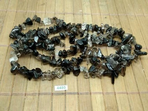 Collier baroque chips QUARTZ FUME 90 cm long mineraux lithotherapie reiki - Picture 1 of 1