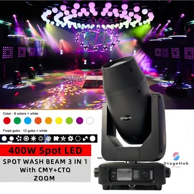 400w LED Spot Wash Beam 3IN1 moving light DMX CMY CTO DJ Effect Stage Lighting - Image 1 of 4