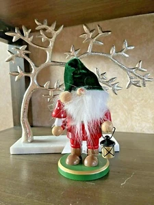 Gnome Nutcracker with Red Dress & Green Hat . Sentimental Seasonal Décor - Picture 1 of 7