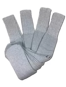 4 Pairs Mens Grey Tube Socks Big and Tall Extra Long Thick Cotton - 24 Inches - Picture 1 of 1