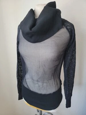 Blusa Dolce And Gabbana Transparente Manga Larga Capucha Cuello Diseñador Nueva Talla 30 Foto 1 de 4