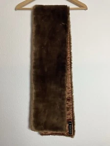 Escada Vintage Golden Brown Faux Fur Scarf - Picture 1 of 9