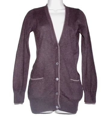 Evelyn Grace коричневый кашемир женщин кнопка кардиган свитер размер: S - Изображение 1 из 3