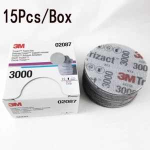15Pcs/Box FOR 3M 02087 Trizact Hookit 3 Inch P3000 Grit Foam Disc Automotive - Picture 1 of 5