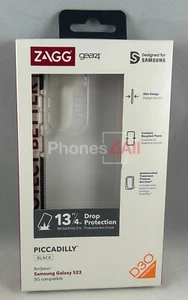 ZAGG Gear4 Piccadilly Slim Case for Samsung Galaxy S23 Black/Clear - Picture 1 of 4