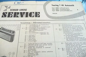 Service Manual-Anleitung für Schaub-Lorenz Touring T 40 Automatik, 28080-28082  - Bild 1 von 1