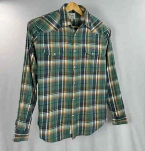 LUCKY BRAND Western Pearl Snap Flanell Hemd mit Knopfleiste Herren XL grün kariert Baumwolle - Bild 1 von 12
