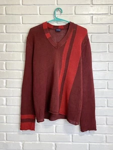 VINTAGE KENZO Homme 100% LINEN knit Sweater men SZ M Red JAPAN RARE - Picture 1 of 12