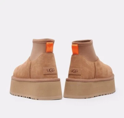 NEW 100% Authentic UGG Classic Ultra Mini Dipper Platform Women's Boots Chestnut - Image 1 of 4