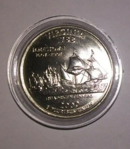 Virginia - 2000 Denver Mint - State Quarter ( Uncirculated ) + Coin Capsule! - Picture 1 of 1