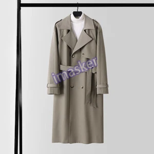 Spring Double-breasted Retro Workwear Large Size Lapel Loose Windbreaker Jacket - Picture 1 of 27