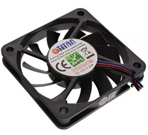 Titan Lüfter 60x60x10mm 6010HH12B DC 12V 4800 U/min 36dBA Kugellager 3-pin - Bild 1 von 1