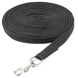 Shires Cushion Web Lunge Line Black - Picture 1 of 1