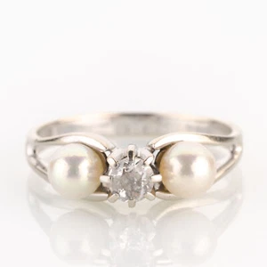 Damenring (585er Gold) mit Brillant und Perlen - Bild 1 von 6