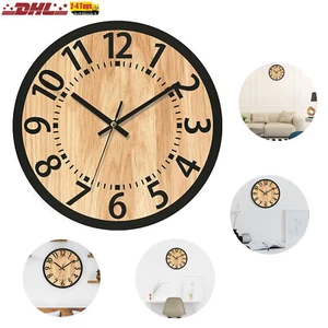 Holz Wanduhr-34cm im Landhausstil, lautlos, nicht-tickend, Küche Wohnzimmer Büro - Bild 1 von 13