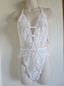 IN BLOOM BY JONQUIL CAMI LACE THONG BODYSUIT #RNN098, LARGE, IVORY,NWT $52 - Picture 1 of 7