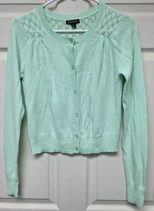 George Girls Size XL 14-16 Lime Green Button Up Dress Sweater Cardigan - Picture 1 of 9