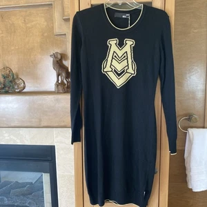 Love Moschino Damen Kleid Größe 4 USA/40 EU schwarz mit goldfarbenem Logo - Bild 1 von 14