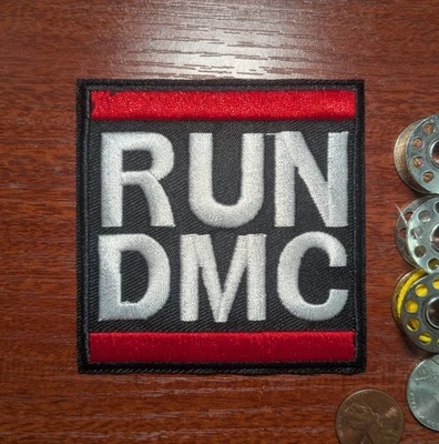 RUN DMC Patch Hip Hop Rap Iconic Old School Music Embroidered Iron On Patch 3x3 - Image 1 of 3