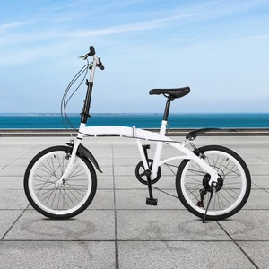 20 Zoll Erwachsene Faltrad Klappfahrrad 6-Gang Klapprad Camping City Bike Weiß - Bild 1 von 9