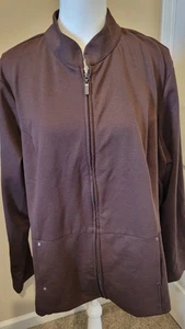 DARLING JMS BROWN Jacket, sz 3X 22W-24W, LIGHTWEIGHT, FULL FRONT ZIP - Picture 1 of 6