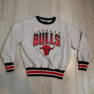 Chicago bulls Crewneck Youth S 8 sweatshirt 90s NBA Basketball gray - Picture 1 of 11