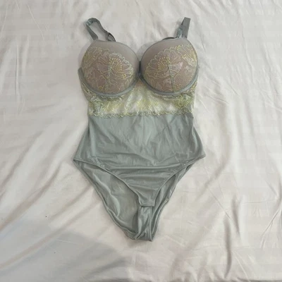 Auden Intimates Mujer Talla Grande Body Sujetador Lencería Encaje Acolchado Una Pieza Foto 1 de 4