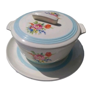 Knowles Utility Ware Auflaufform 7" mit 10" Platte Blumenmuster - Bild 1 von 24