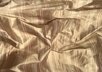 Rayas verticales doradas/rojas 100 % seda Dupioni Shantung, 54" W, por yarda (SD-604A) Foto 1 de 3