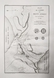 Mapa De Monte Athos Grecia Grabado En Cobre Choiseul 1781 - Imagen 1 de 1