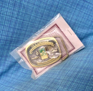 Illinois Dept Of Natural Resources Belt Buckle IDNRVSEI 10 Yr NOS Vtg TBW.GMP400 - Picture 1 of 8
