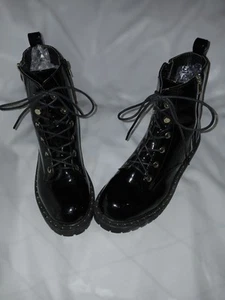 Patent Chunky Boots With Studded Sole detail... Size 6 - Picture 1 of 5