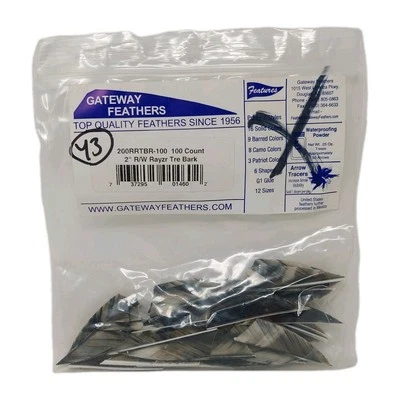 43 Count Gateway Feathers 2" Right Wing: Rayzr Camo Tre Bark 200RRTBR - Image 1 of 3