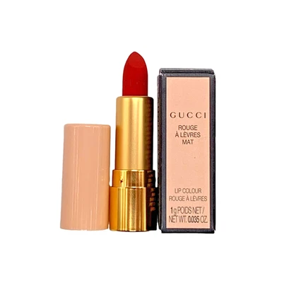 Lápiz labial mate Gucci Rouge A Levres - 25 rojo dorado - 1 g tamaño de viaje nuevo en caja Foto 1 de 3
