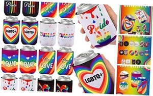 24 Pcs Rainbow Pride Can Coolers Sleeves Pride Month Beer Can Sleeve LGBTQ+ - Picture 1 of 7