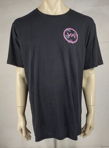 NWT RVCA black 100% Cotton short sleeve crew neck logo t-shirt mens XXL 2XL - Picture 1 of 9
