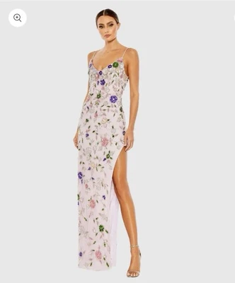 Mac Duggal Floral Embellished High Slit Sleeveless Gown 10893 Size 10 Dress NWT - Image 1 of 4