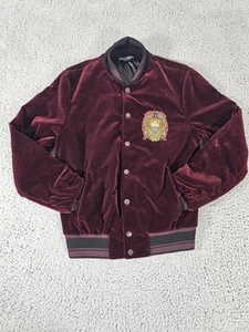 Dolce & Gabbana Jacket Mens 48 Velvet Crest Embroidered Bomber Made in Italy - Picture 1 of 11