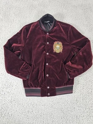 Куртка мужская Dolce & Gabbana 48 бархатный герб вышитый бомбардировщик сделано в Италии - Изображение 1 из 4