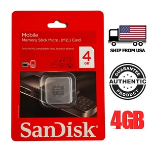 M2 Memory Card 4GB NEW SanDisk Genuine Micro Stick Compatible with PSP GO - Picture 1 of 5