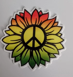 Sonnenblume Frieden Aufkleber Hippie Blumen Gartenarbeit Bauer - Bild 1 von 1