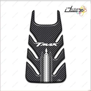 ADESIVO SPORTELLO SERBATOIO 3D COMPATIBILE TMAX T MAX 2001-2007 CARBON BIANCO - Picture 1 of 2