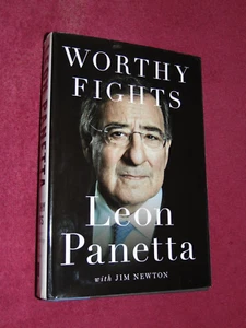 SIGNED 2014 1st/1st HB/DJ BOOK: "WORTHY FIGHTS" BY LEON PANETTA - Picture 1 of 12