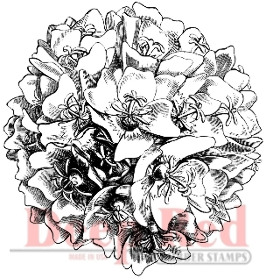 Sello de goma rojo intenso bola de flores jardín botánico Foto 1 de 1