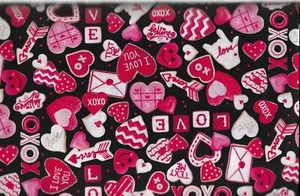 45" 100% cotton Valentine fabric " Love Frosted Cookies"  by Hi-Fashion Fabrics - Picture 1 of 1