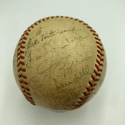 Phil Rizzuto 1940 Kansas City Blues Rookie Minor League Team Signed Baseball JSA - Image 1 of 4