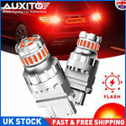 2x 7443 7440 LED Red Strobe Flash Brake Stop Tail Parking Light Bulbs CANBUS UK