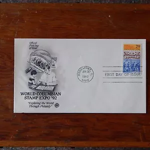 Ritrovamento Immobiliare - FDC Gennaio 1992 World Colombian Stamp Expo 29 Cent - Foto 1 di 4
