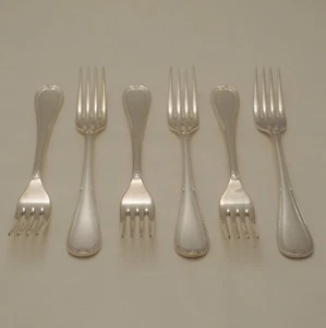 FRENCH LEAF Design ROYAL DOULTON Silver Service Cutlery Six Dessert Forks - Picture 1 of 3